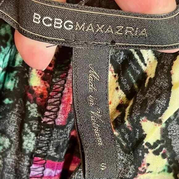 New! NWT BCBG Maxazria Multicolored Floral Wide Leg Pants Small - Picture 11 of 12
